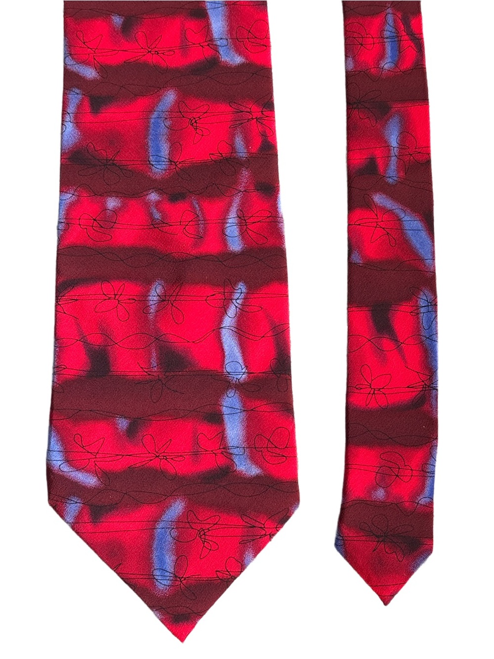 JERRY GARCIA (RIP) Tree Collection 15 -Tie in a Red & Blue Pattern 100% Silk